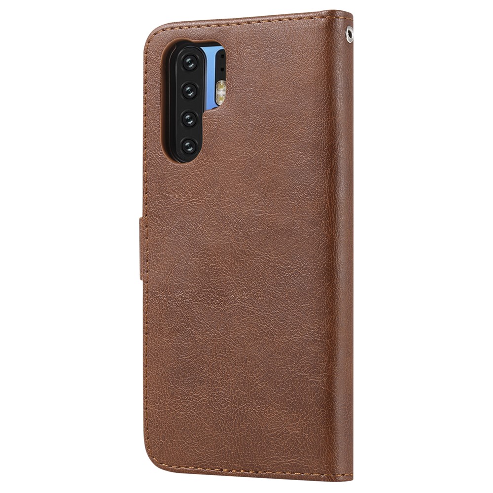 Magnetic Detachable 2-in-1 Wallet Leather Stand Case for Huawei P30 Pro - Brown-3