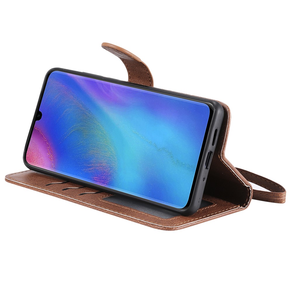 Magnetic Detachable 2-in-1 Wallet Leather Stand Case for Huawei P30 Pro - Brown-6