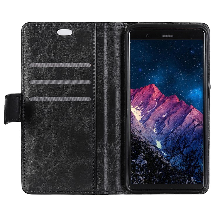 Rivet Decorated Leather Stand Wallet Magnetic Case for Huawei Y7 (2019) - Black-5