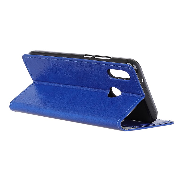 Crazy Horse Wallet Stand Leather Mobile Shell for Huawei Y7 (2019) - Blue-4
