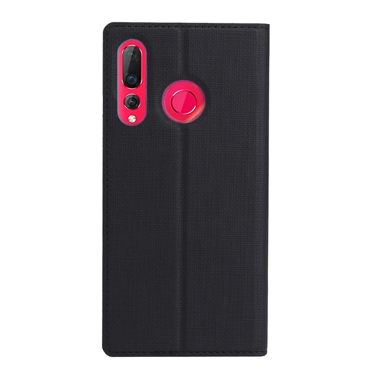 VILI DMX Cross Texture Leather Stand Case with Card Slot for Huawei nova 4 - Black-3