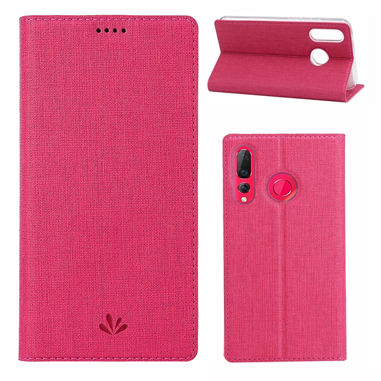 VILI DMX Cross Texture Leather Stand Case with Card Slot for Huawei nova 4 - Rose-1