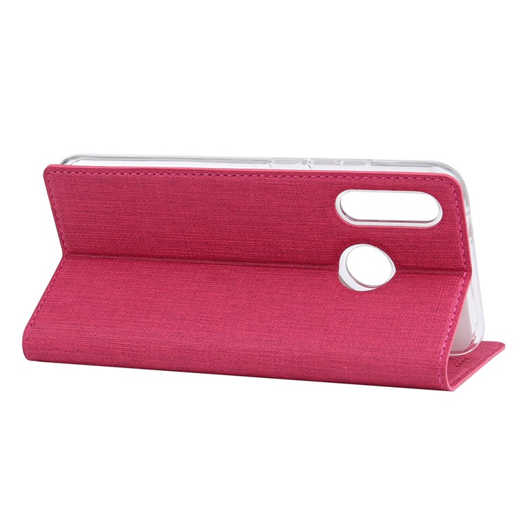 VILI DMX Cross Texture Leather Stand Case with Card Slot for Huawei nova 4 - Rose-4