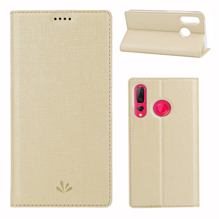 Custodia In Pelle VILI DMX Cross Texture Con Slot Per Schede Per Huawei Nova 4 - Oro-1