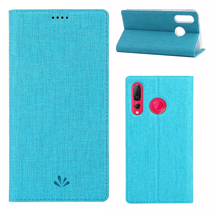VILI DMX Cross Texture Leather Stand Case with Card Slot for Huawei nova 4 - Blue-1
