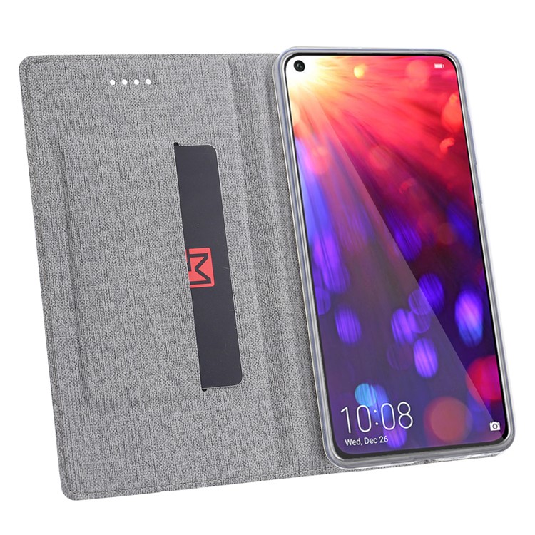 VILI DMX Cross Texture Leather Card Holder Mobile Cover for Huawei Honor View 20/V20 - Grey-5