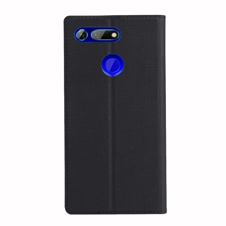 VILI DMX Kreuz Textur Leder Kartenhalter Handyhülle Für Huawei Ehre Ansicht 20 / V20 - Schwarz-3