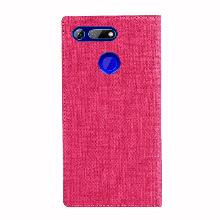 VILI DMX Cross Texture Leather Card Holder Mobile Cover for Huawei Honor View 20/V20 - Rose-3