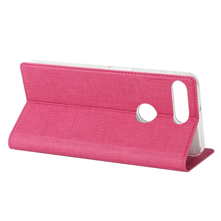 VILI DMX Cross Texture Leather Card Holder Mobile Cover for Huawei Honor View 20/V20 - Rose-4