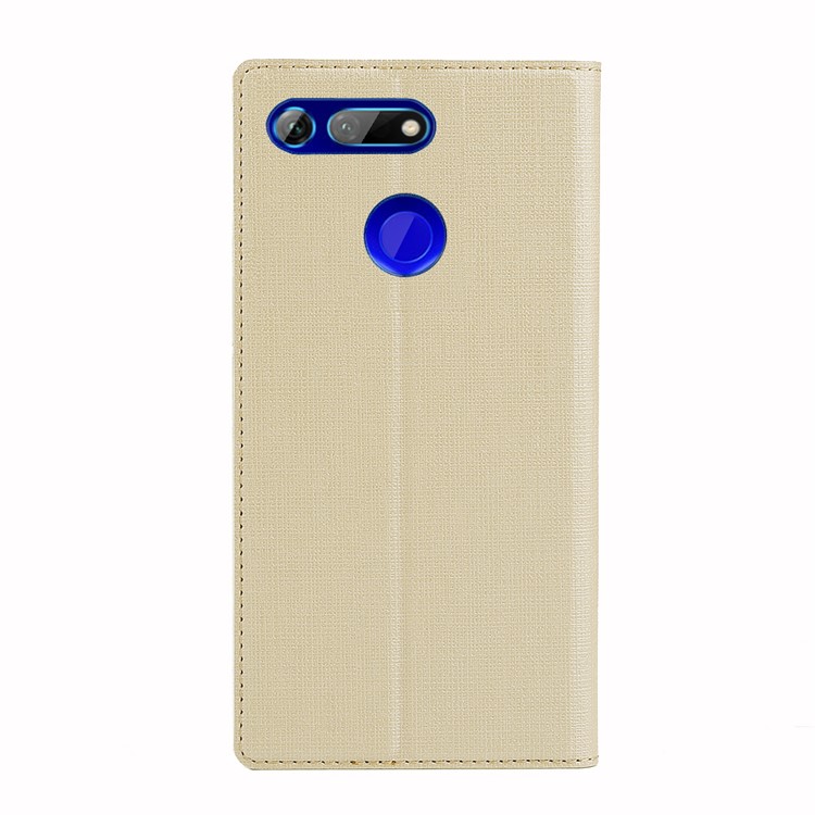 VILI DMX Cross Texture Leather Card Holder Mobile Cover for Huawei Honor View 20/V20 - Gold-3