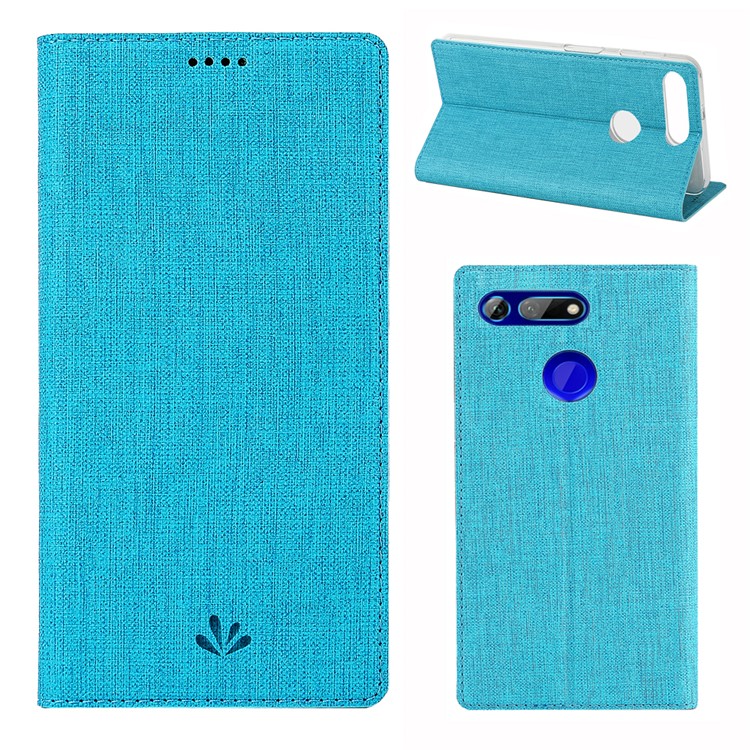 VILI DMX Cross Texture Leather Card Holder Mobile Cover for Huawei Honor View 20/V20 - Blue-1
