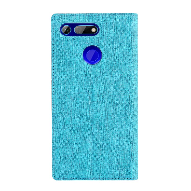 VILI DMX Cross Texture Leather Card Holder Mobile Cover for Huawei Honor View 20/V20 - Blue-3