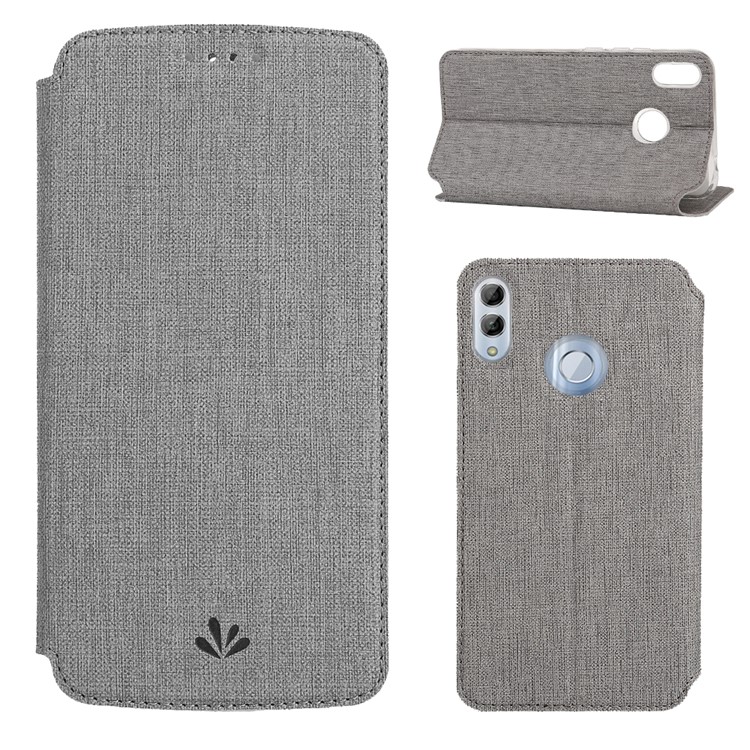 VILI DMX Cross Texture Card Slot Leather Stand Cover for Huawei Honor 10 Lite / P Smart (2019) - Grey-1