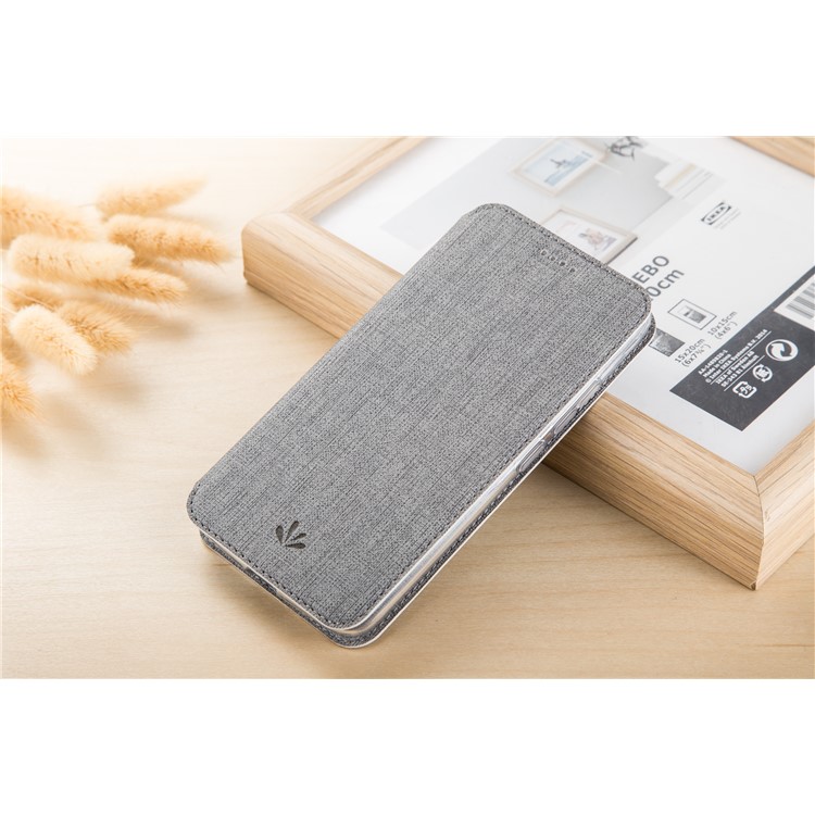 VILI DMX Cross Texture Card Slot Leather Stand Cover for Huawei Honor 10 Lite / P Smart (2019) - Grey-10