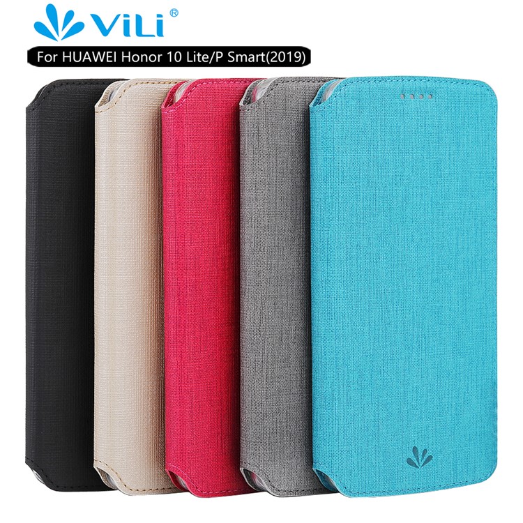 VILI DMX Cross Texture Card Slot Leather Stand Cover for Huawei Honor 10 Lite / P Smart (2019) - Grey-11