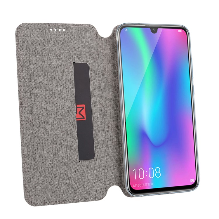 VILI DMX Cross Texture Card Slot Leather Stand Cover for Huawei Honor 10 Lite / P Smart (2019) - Grey-4