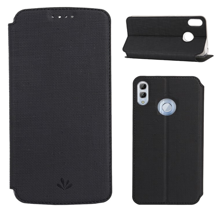 VILI DMX Cross Texture Card Slot Leather Stand Cover for Huawei Honor 10 Lite / P Smart (2019) - Black-1