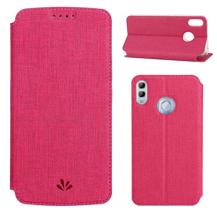 VILI DMX Cross Texture Card Slot Leather Stand Cover for Huawei Honor 10 Lite / P Smart (2019) - Rose-1