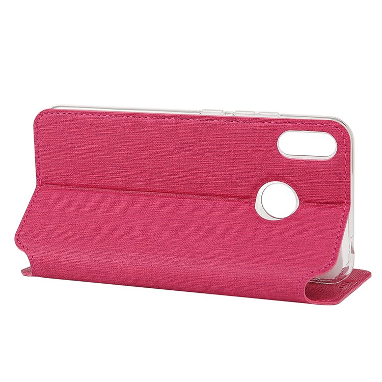 VILI DMX Cross Texture Card Slot Leather Stand Cover for Huawei Honor 10 Lite / P Smart (2019) - Rose-4