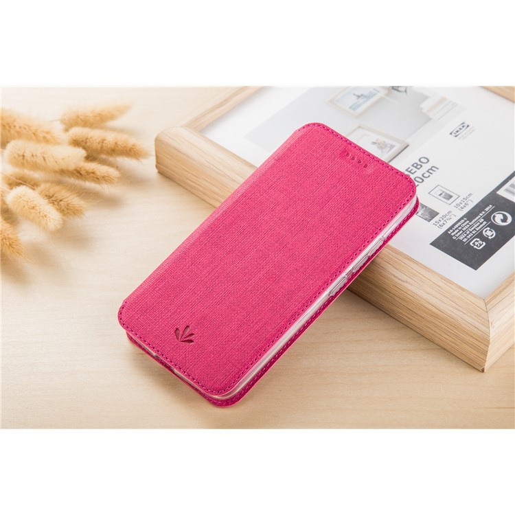 VILI DMX Cross Texture Card Slot Leather Stand Cover for Huawei Honor 10 Lite / P Smart (2019) - Rose-5