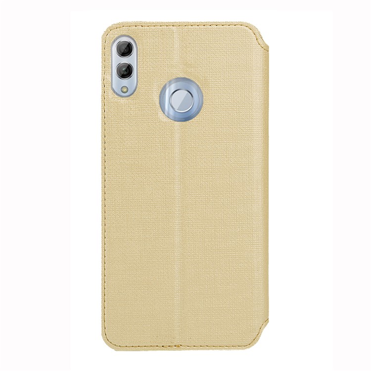 VILI DMX Cross Texture Card Slot Leather Stand Cover for Huawei Honor 10 Lite / P Smart (2019) - Gold-3