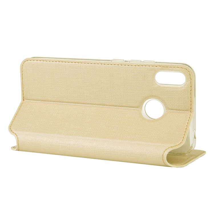 VILI DMX Cross Texture Card Slot Leather Stand Cover for Huawei Honor 10 Lite / P Smart (2019) - Gold-4