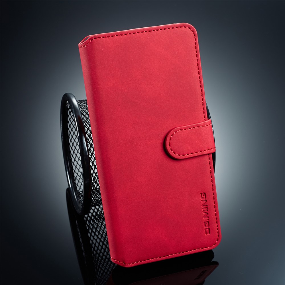 Dg. Ming Retro Style Wallet Leather Stand Case Para Huawei P30 Pro - Vermelho