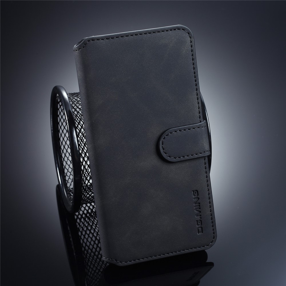 DG.MING Retro Style Leather Wallet Case for Huawei P30 - Black-1