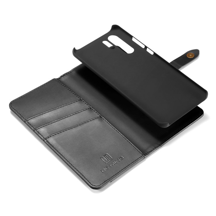DG.MING Detachable 2-in-1 Split Leather Wallet Shell + PC Back Case for Huawei P30 Pro - Black-11