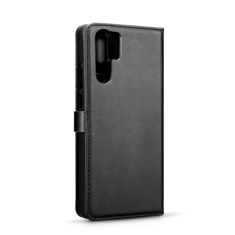 DG.MING Detachable 2-in-1 Split Leather Wallet Shell + PC Back Case for Huawei P30 Pro - Black-8