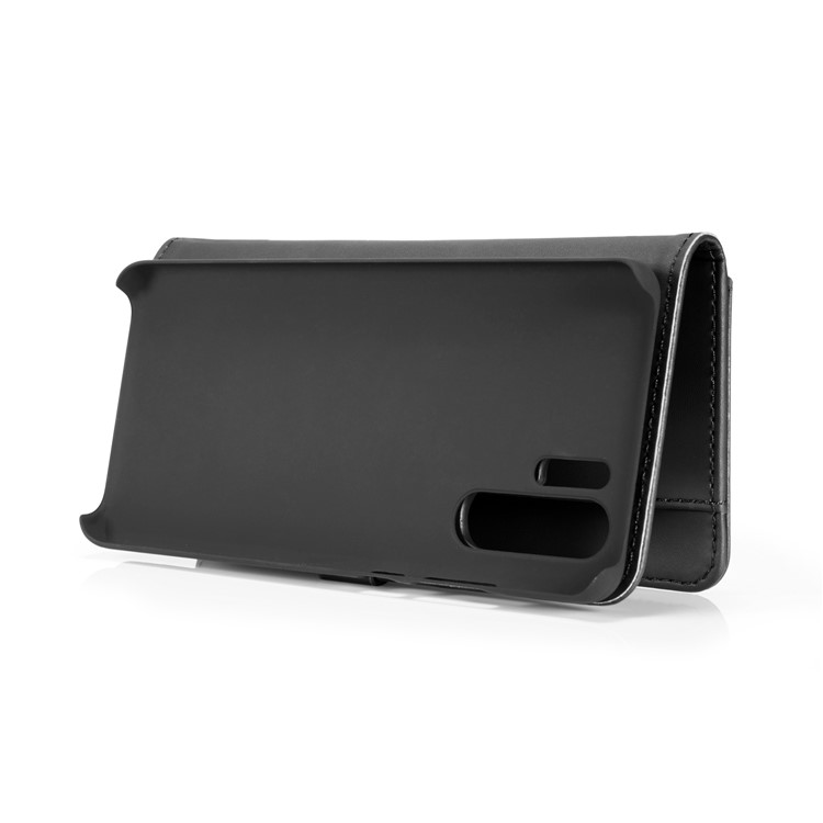DG.MING Detachable 2-in-1 Split Leather Wallet Shell + PC Back Case for Huawei P30 Pro - Black-9