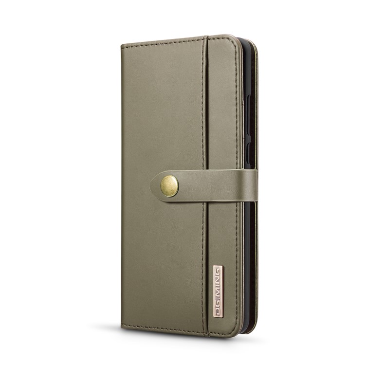 DG.MING Detachable 2-in-1 Split Leather Wallet Shell + PC Back Case for Huawei P30 Pro - Army Green-3