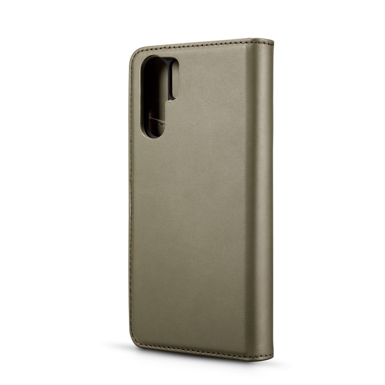 DG.MING Detachable 2-in-1 Split Leather Wallet Shell + PC Back Case for Huawei P30 Pro - Army Green-4