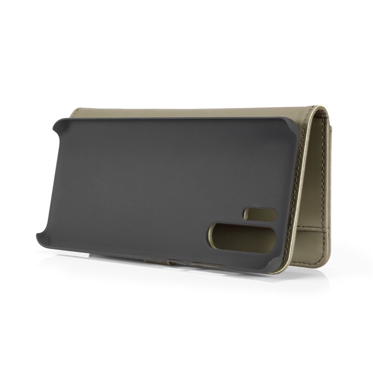 DG.MING Detachable 2-in-1 Split Leather Wallet Shell + PC Back Case for Huawei P30 Pro - Army Green-9