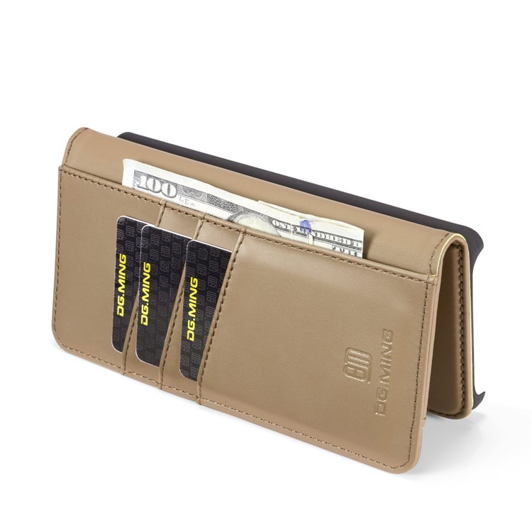 DG.MING Detachable 2-in-1 Split Leather Wallet Shell + PC Back Case for Huawei P30 Pro - Brown-10