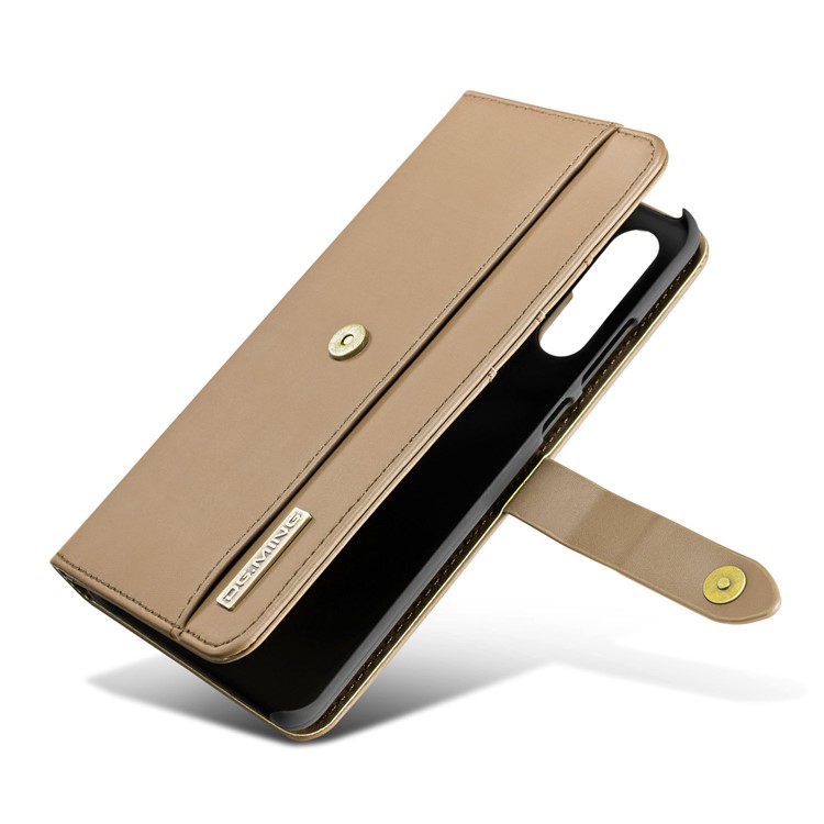 DG.MING Detachable 2-in-1 Split Leather Wallet Shell + PC Back Case for Huawei P30 Pro - Brown-14