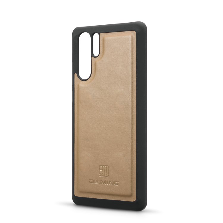 DG.MING Detachable 2-in-1 Split Leather Wallet Shell + PC Back Case for Huawei P30 Pro - Brown-5