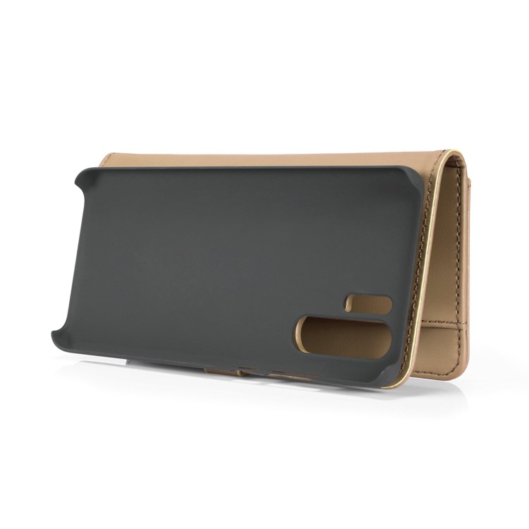 DG.MING Detachable 2-in-1 Split Leather Wallet Shell + PC Back Case for Huawei P30 Pro - Brown-9