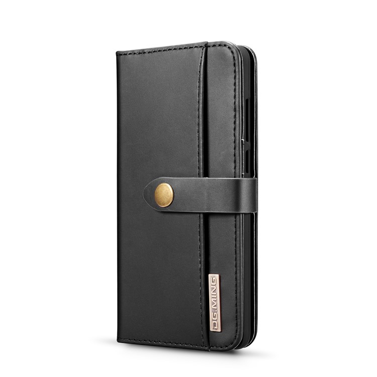 DG.MING Detachable 2-in-1 Split Leather Wallet Shell + PC Back Case for Huawei P30 - Black-3
