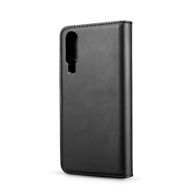 DG.MING Detachable 2-in-1 Split Leather Wallet Shell + PC Back Case for Huawei P30 - Black-4