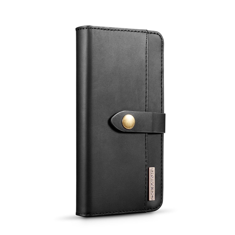 DG.MING Detachable 2-in-1 Split Leather Wallet Shell + PC Back Case for Huawei P30 - Black-7