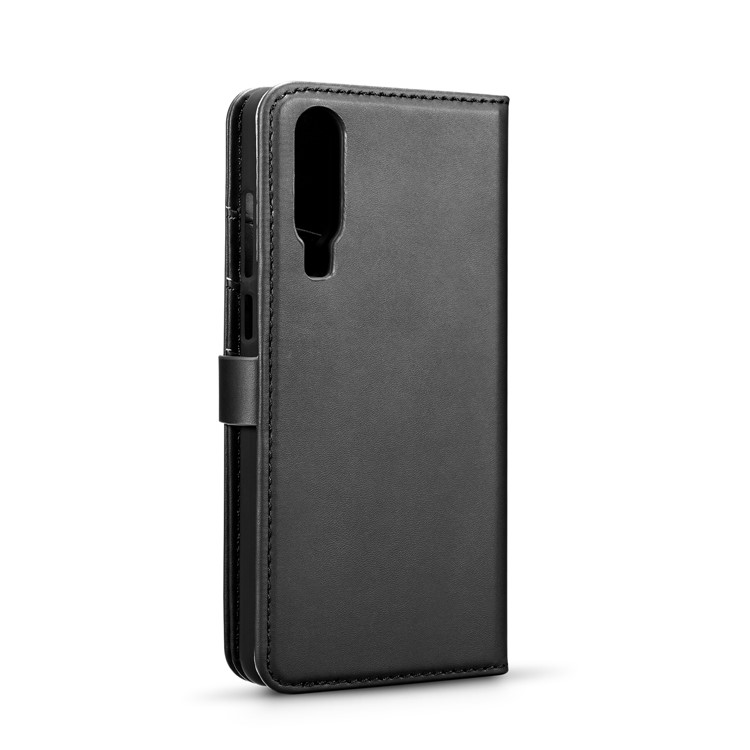 DG.MING Detachable 2-in-1 Split Leather Wallet Shell + PC Back Case for Huawei P30 - Black-8