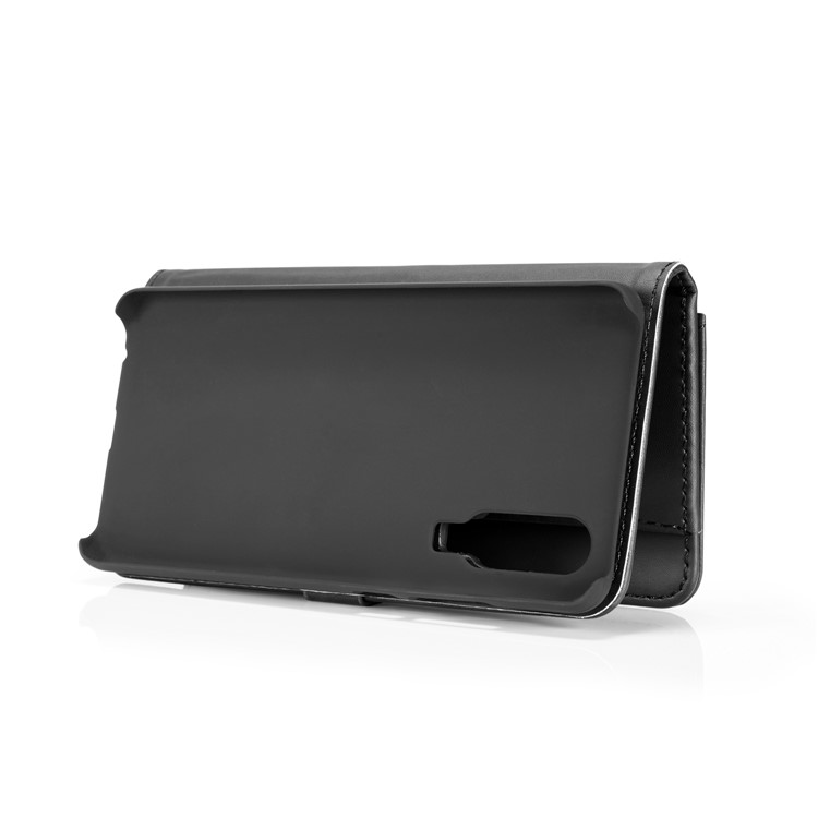 DG.MING Detachable 2-in-1 Split Leather Wallet Shell + PC Back Case for Huawei P30 - Black-9