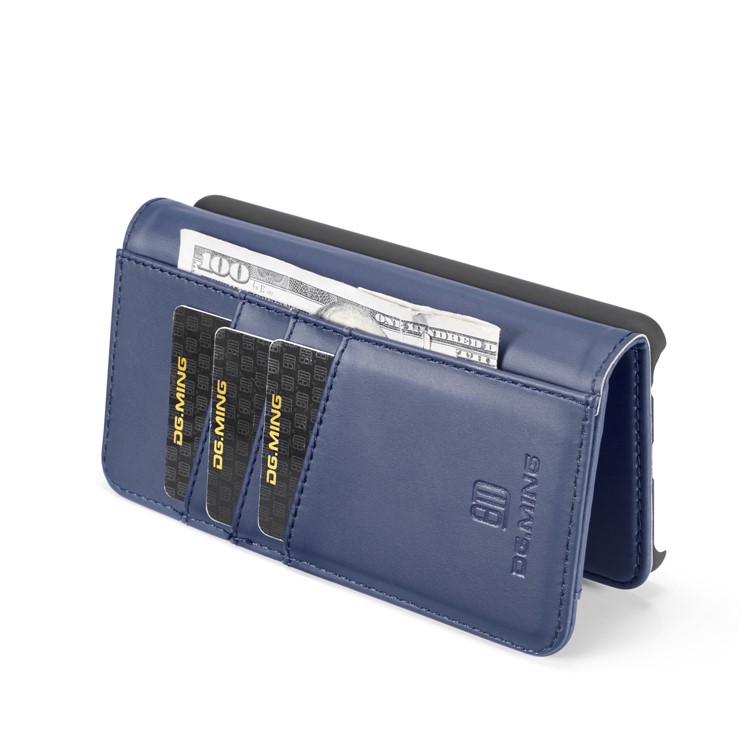 DG.MING Detachable 2-in-1 Split Leather Wallet Shell + PC Back Case for Huawei P30 - Blue-10