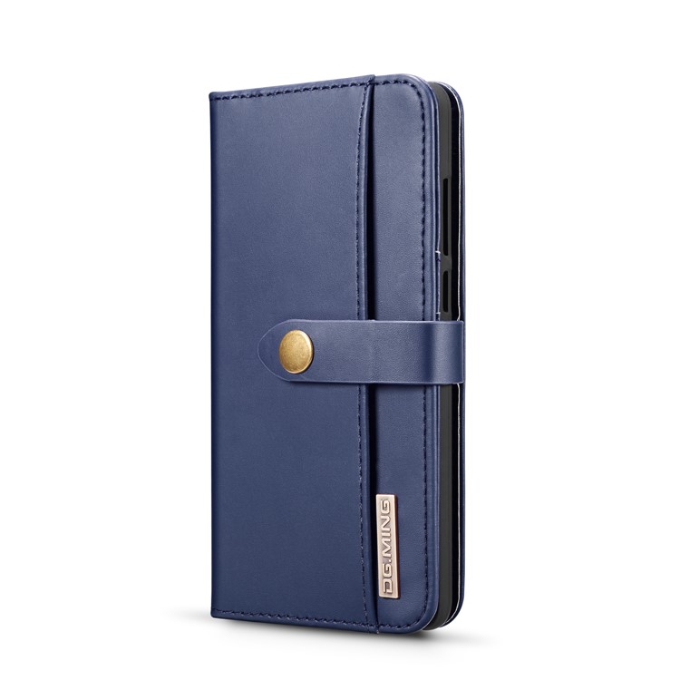 DG.MING Detachable 2-in-1 Split Leather Wallet Shell + PC Back Case for Huawei P30 - Blue-3