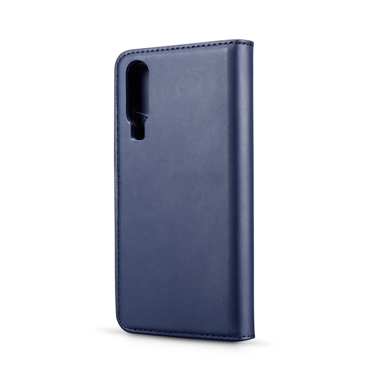 DG.MING Detachable 2-in-1 Split Leather Wallet Shell + PC Back Case for Huawei P30 - Blue-4