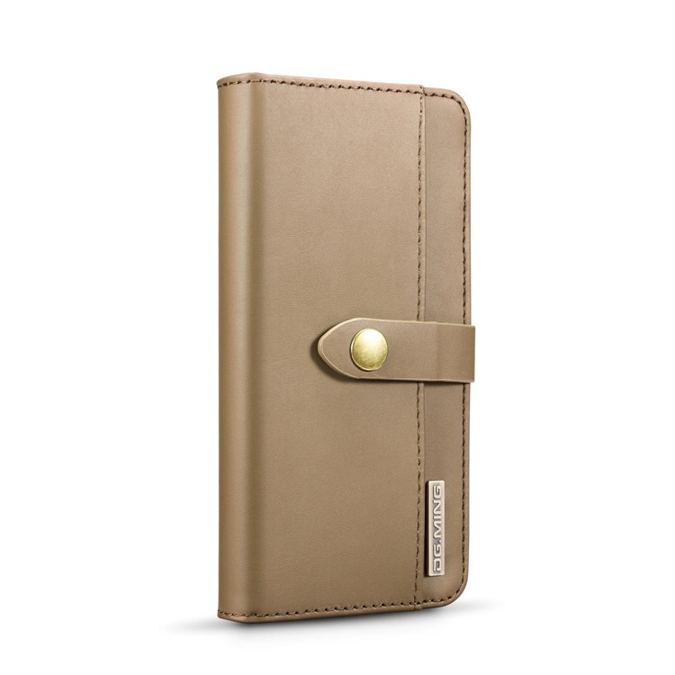 DG.MING Detachable 2-in-1 Split Leather Wallet Shell + PC Back Case for Huawei P30 - Brown-7