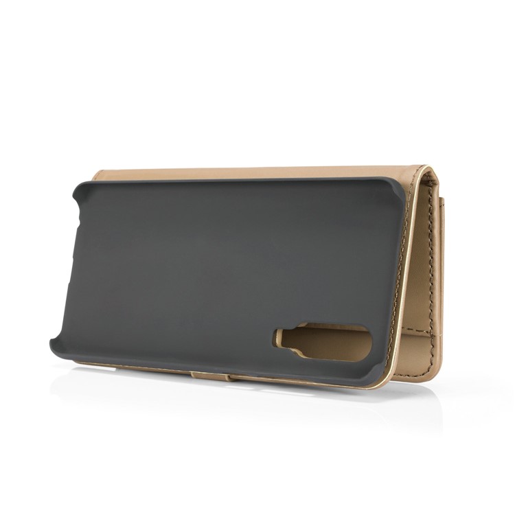 DG.MING Detachable 2-in-1 Split Leather Wallet Shell + PC Back Case for Huawei P30 - Brown-9