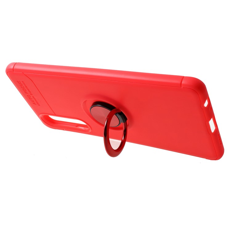 Finger Ring Kickstand TPU Case for Huawei P30 (Built-in Metal Sheet) - Red-2