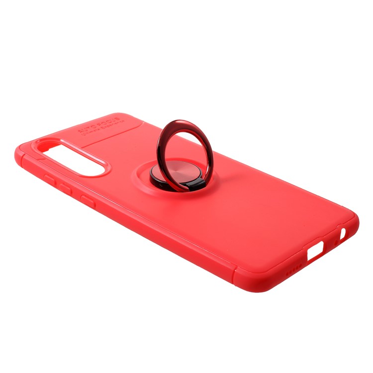 Finger Ring Kickstand TPU Case for Huawei P30 (Built-in Metal Sheet) - Red-3